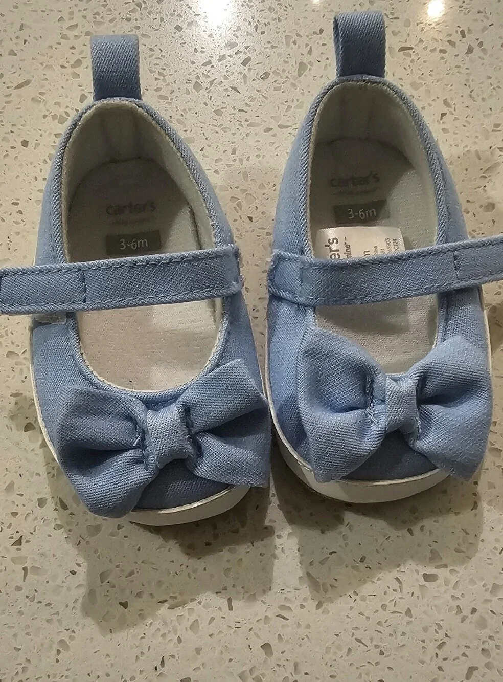 Carter's Light Blue Mary Jane with Bow3-6 Monthe